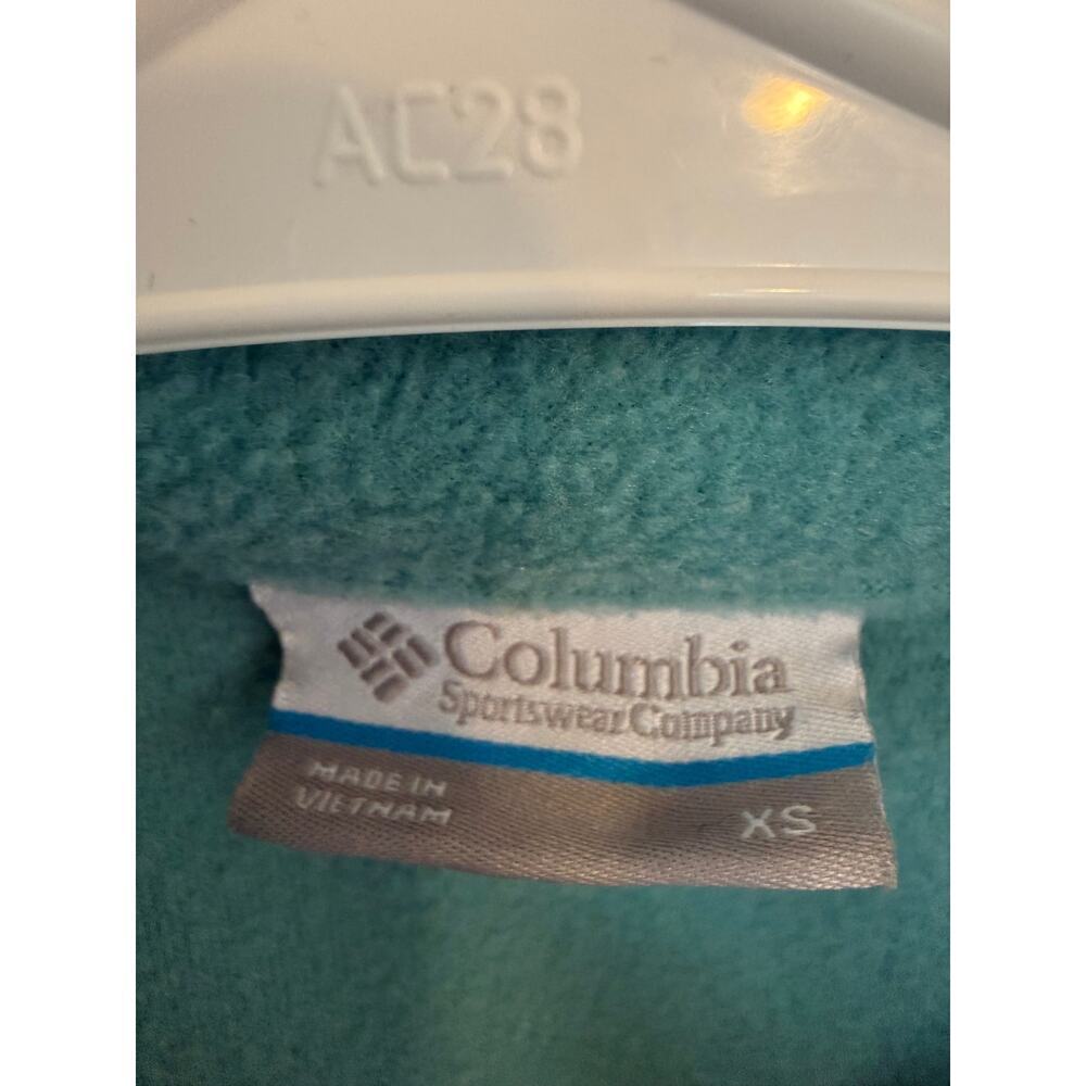 Columbia Fleece Vest Women XS Teal Full Zip Jacket Outdoor Hiking Layer - Picture 3 of 9
